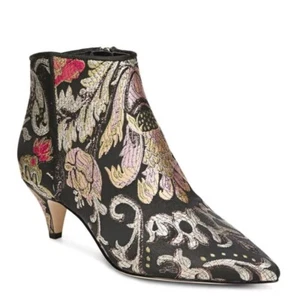 Sam Edelman Kinzey Multi Metalic Tapestry Black Ankle Booties NWOB - Size 8.5 - Picture 1 of 11