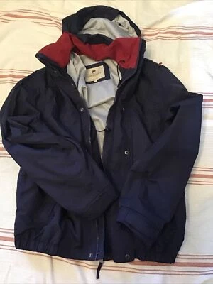 Chaqueta de lluvia Lee Valley Ireland para hombre azul marino rojo ribete mediano Foto 1 de 4