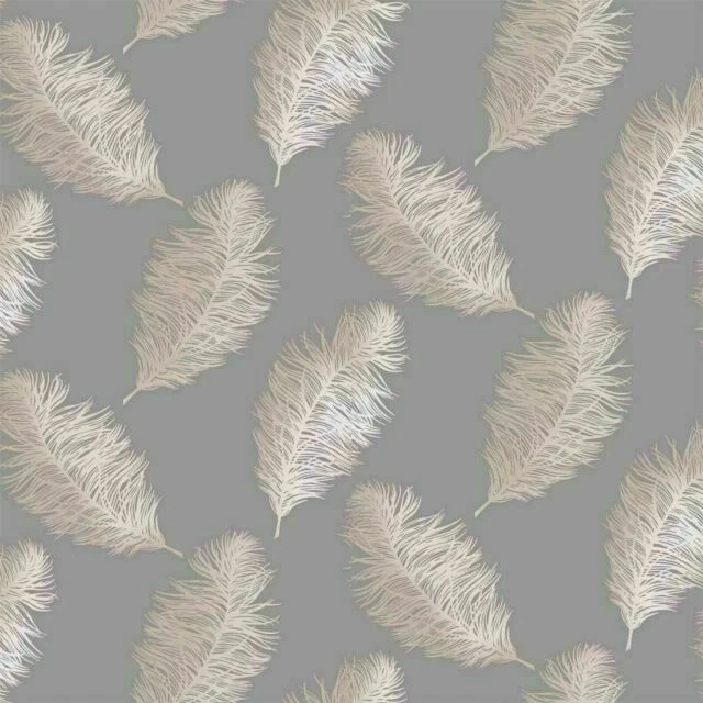 Holden Decor Fawning Feather Wallpaper - Rose Gold, 53cm x 10.05m