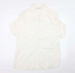 Nougat Womens White Cotton Blend Button-Up Size 4 Collared - Picture 1 of 12