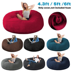 Large Bean Bag Chairs Adults Couch Lazy Lounger Sofa Cover Toy Storage 4.3FT-6FT