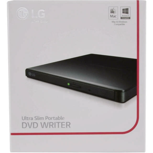 LG GP55EX70 Ultra Slim Portable DVD Writer with M-DISC Support - Black