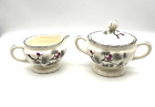 Pope Gosser China Blue Belle Creamer And  Sugar Bowl With Lid Set