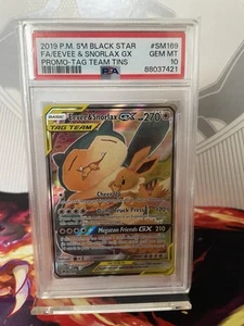 Pokémon Karte Eevee & Snorlax GX Sonne & Mond Team Up Promo SM169 Graded PSA 10 - Bild 1 von 8