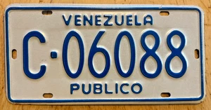 NEUWERTIGES VENEZUELA PUBLIC PUBLICO AUTO NUMMERNSCHILD " C 06088 " SÜDAMERIKA - Bild 1 von 1