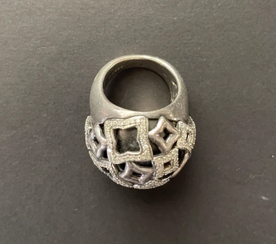 David Yurman Sterling Silver Quatrafoil Diamond Dome Ring Size 6 - Image 1 of 4
