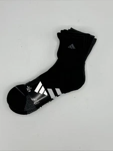 Adidas Men's Performance High Quarter Socks 2 Black / 2 Gray, size 6-12, 4 pairs - Picture 1 of 9