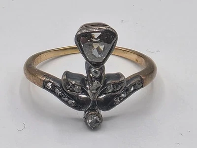 18kt Gold Diamant Georgischer Ring außergewöhnlich selten und früh. - Bild 1 von 4