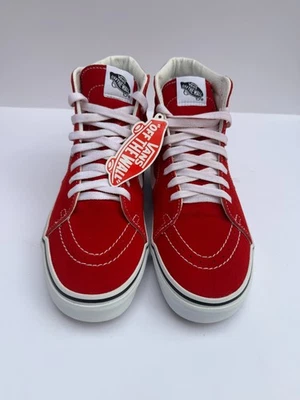 BRAND NEW VANS SK8-HI - RACING RED/TRUE WHITE - SIZE 8 M, SIZE W - Image 1 of 4
