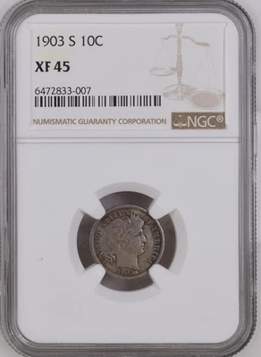 1903 S Barber Dime NGC XF-45 - Image 1 of 2