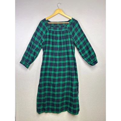 Camisón Vestido Mediano Pequeño Escote Cuadrado Manga Larga Algodón Foto 1 de 4