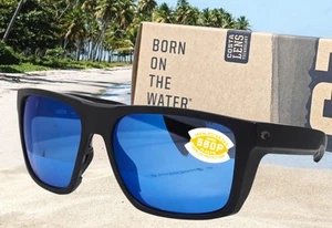 Gafas de sol COSTA DEL MAR mate negro/azul espejo LIDO polarizadas 580P ¡NUEVAS EN CAJA! - Imagen 1 de 10