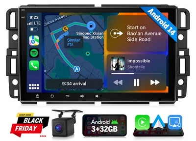 For Chevy Avalanche 07-13 Android 14 8" Car Stereo Radio CarPlay GPS Navi DSP FM - Image 1 of 4