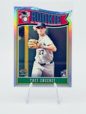 2025 Bowman Chrome Rookie of The Year Favorites Trey Sweeney RC Tigers #ROY-12 - Image 1 of 2