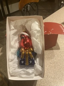 Glassware Art Studio Poland Blown Glass CARDINAL Christmas Ornament EX+ - Picture 1 of 3