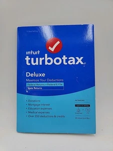 NEUF Turbotax Deluxe 2022 Federal Returns E-File + état PC/Mac CD/téléchargement - Photo 1/6