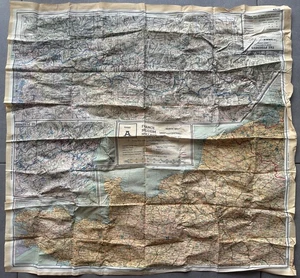 WW2 British RAF Silk Escape & Evasion Maps 43/A & 43/B France Belgium Holland - Picture 1 of 10