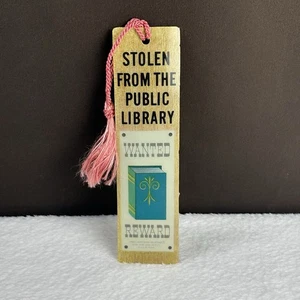 RARO! Póster de recompensa buscado de colección de los años 70 'Robado de la biblioteca pública' ¡Marcador de los años 80! - Imagen 1 de 6