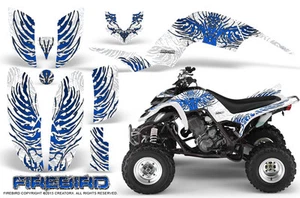 YAMAHA RAPTOR 660 GRAPHICS KIT CREATORX DECALS STICKERS FIREBIRD BLUE-WHITE - Picture 1 of 1
