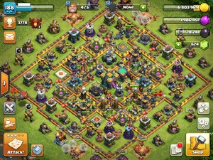 TH14 Great Base 44 72 21 12 Heroes, Good Walls, Strong Troops, 2700+ War Star