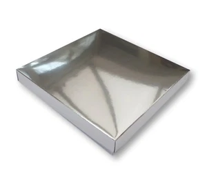 10 SILBER 6 X 6 ZOLL BOXEN, KEKSDOSE, PRALINEN, KEKSE, GESCHENKBOX - Bild 1 von 3