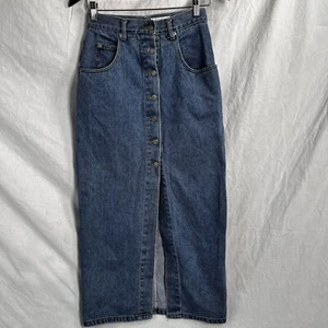 Vintage Contempo Casuals Denim Pencil Skirt 90s Y2K Junior 9 Jean High Waist - Picture 1 of 22