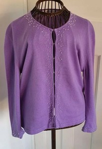 EDINA RONAY RARE Cashmere & Silk Camisole & Cardigan Set Lilac Purple Large 