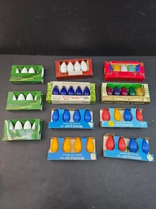 MIXED VINTAGE LOT OF 11, 4-PACK CHRISTMAS BULBS, C9 & C9 1/2 - Picture 1 of 10
