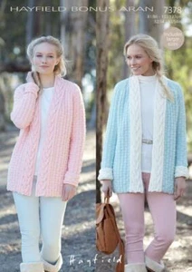 Sirdar Knitting Pattern - Hayfield Bonus Aran, Womans Coat 7378 - Picture 1 of 1