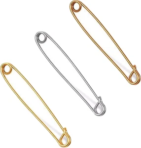 Collar Pins for Men Safety Pin Style Tie Bar for Wedding Business 3 Pcs - Picture 1 of 12