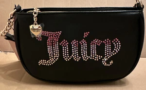 Juicy Couture Bag Black Liquorice Be Classic Faux Leather Shoulder Bag Purse NWT - Picture 1 of 9