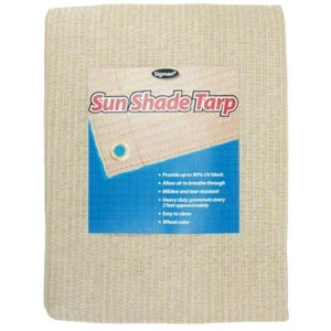 Sale! - 12' x 20' Sonnenschutz Netzplane 90% Schatten Terrasse Überdachung Schattenplane - Weizen - Bild 1 von 3