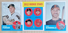 2012 Topps Heritage Boxloader Ad Panel Jarrod Parker, Matt Schierholtz, Rookie
