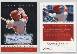 2007 Just Minors Just Stars Auto Black /25 Brandon Wood #25 Auto