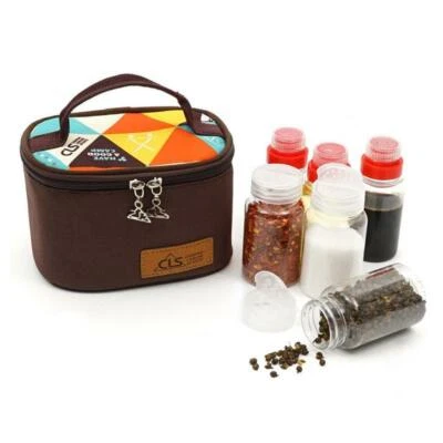 6Pcs/Set BBQ Grilling Spice Jar Condiment Pepper Salt Bottle w/ Storage Bag - image 1 of 4