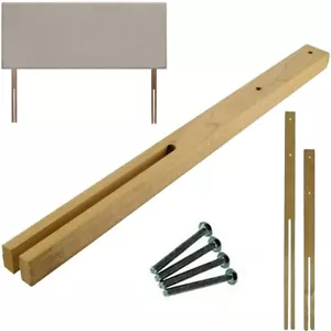 Paar Kopfteilstangen Holzbeine gebohrt & geschlitzt Multi Fix mit Schrauben - Bild 1 von 3