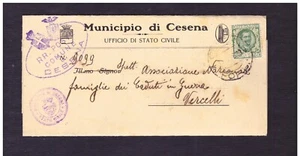 Piego e Timbro Ovale RR Poste Comune di Cesena 1928 WD3587 - Picture 1 of 1