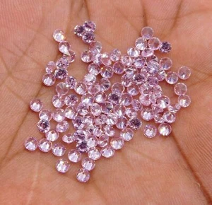 3 MM Pink C.Z Zircon Round Cut Lot Loose Lab Created Gemstone For Jewelry P-3097 - Picture 1 of 2
