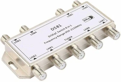 Interruptor DiSEqC 8 en 1 Interruptor de diseño de señal de satélite Receptor LNB Multiswitch Foto 1 de 4