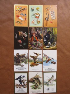 12 Fishing Wildlife Sweney Playing Swap Cards Some With Advertising - Picture 1 of 3