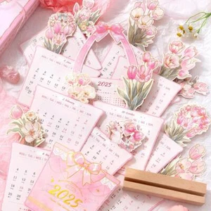 2025 Bloomy Flowers Desk Calendarut Calendar W9C8 - Picture 1 of 21