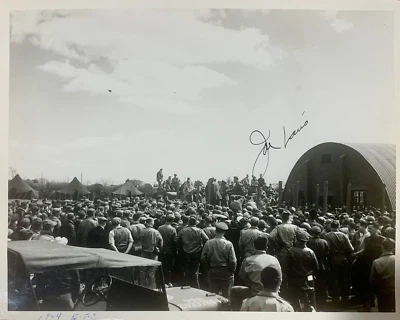 Joe Louis Signed 8x10 Photo, Army Boxing Ring. 1944 World War II. Auto JSA - Image 1 of 3