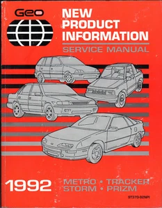 1992 GEO NEW PRODUCT INFORMATION Shop Service Manual ST370-92NPI GM OEM Repair - Picture 1 of 1