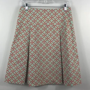 Falda de mujer J McLaughlin para Lord and Taylor verde y naranja ajuste y llamarada talla 6 - Imagen 1 de 5