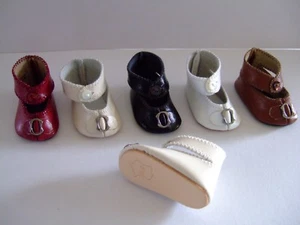 CHAUSSURES CUIR Taille 7 (5 cm) de POUPEE ancienne ou moderne DOLL SHOES - GB - Foto 1 di 2