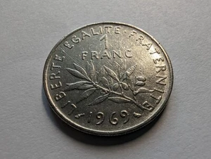 1969 France 1 Franc Coin - Picture 1 of 7