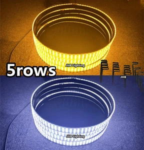 JHB 15.5'' 5ROW AMBER WHITE Strobes LED Turn Signal Wheel Rim Lights Set(Metal) - Picture 1 of 10