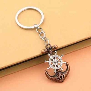 New Creative Vintage Keychain Anchor Will Turn Keychain Pendant Gift Men Women - Picture 1 of 2