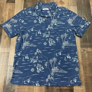 Men's Tommy Bahama 25 Years of Paradise Large Navy Blue Cotton Polo Shirt - Picture 1 of 10