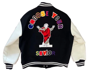Chaqueta Universitaria Estadio Negra SS21 NUEVA CON ETIQUETAS Saint Michael X Denim Tears SAVIOR SS21 Grande - Imagen 1 de 10